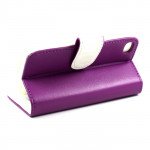 Wholesale iPhone 5 5S Simple Leather Wallet Case with Stand (Purple)